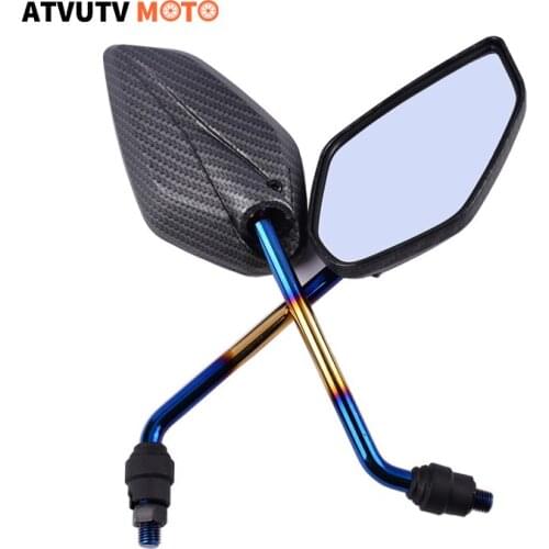 Motorcycle Rearview Mirror Side Convex Mirror With 10mm Bolts Carbon Fiber For Benelli Yamaha Kawasaki Honda Cb650f Pcx 125