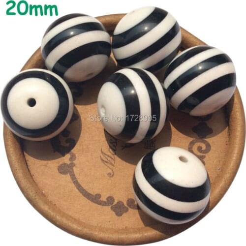 Bubblegum Beads Loose Round 20mm 200pcs Chunky Striped Beads for New Year Decoration bubble gum beads 20mm