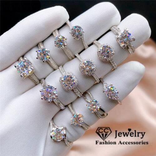 CC S925 Rings For Women Wedding Engagement Jewelry Luxury Bridal White Gold Color Ring Cubic Zirconia Fashion Ornaments