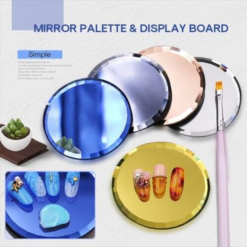 Colorful Glass Nail Palette Manicure Display Stand For Gel Nail Polish Holder Organizer Chart For False Nails Art Tools