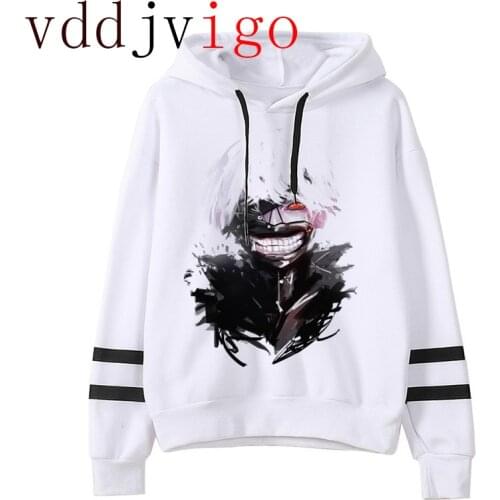 Unisex Kawaii Lounge Wear Clothing Cartoon Kaneki Ken Streetwear Japanese Anime Tokyo Ghoul Graphic Hoodies Men Sweatshirts Male