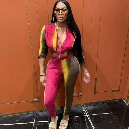 Tie Dye Print Two Piece Set Women Clothes Streetwear Shirt Top and Pant Sets Sexy 2 Piece Outfits for Women Suits Matching Sets