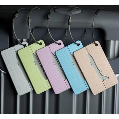 Aluminum Alloy Creative Luggage Tags Air Plane Travel Suitcase Name Address ID Label Address Holder Boarding travel accessories