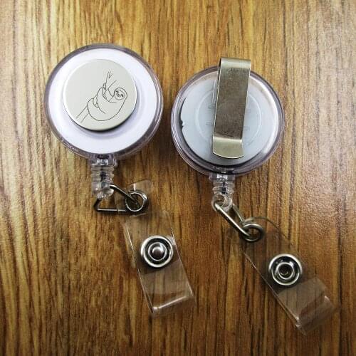 Sloth ID Badge Reel gift for him/her friend family retractable recoil id badge holder work fun
