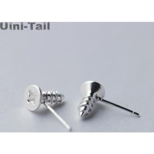 Uini-Tail hot new 925 sterling silver screw stud earrings Korean fashion tide flow imitation tool earrings hypoallergenic GN453