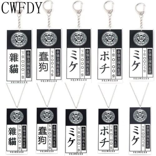 Fashion Anime Kakegurui Compulsive Gambler Necklace Jabami Yumeko ID Card Acrylic Pendant Necklaces For Women Men Cosplay 10pcs