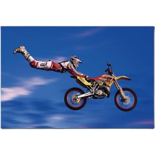 Motocross extreme sport fabric poster living room home wall decorative canvas art print YR024