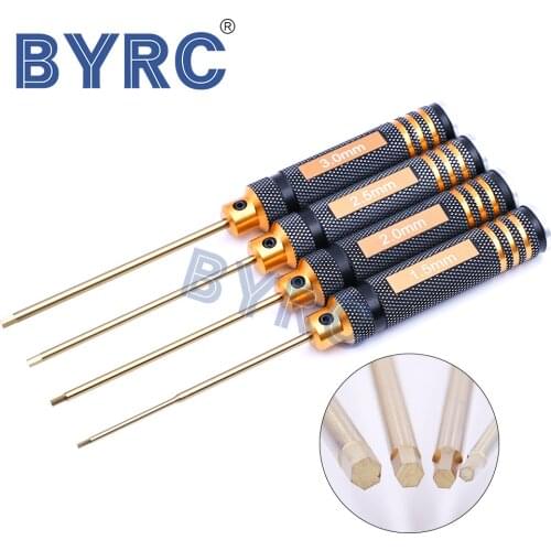 RC Tools 4 pcs hex screw driver set titanium plating hardened 1.5 2.0 2.5 3.0mm screwdriver For Rc helicopter Rc toys (1 set)