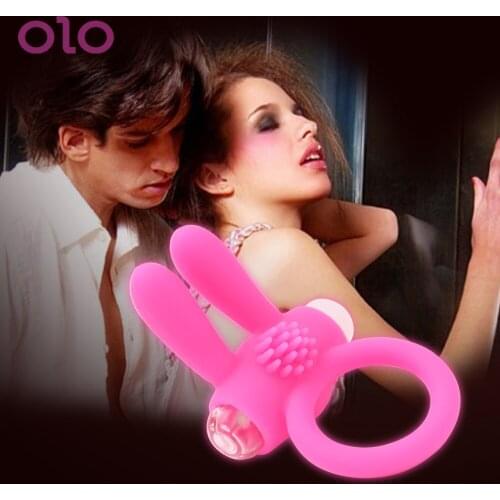 OLO Sex toys for penis Vibrating Mens cock ring Delay Ejaculation Cockring vibrator Silicone Shocking Member Rabbit