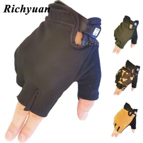Fingerless Mens Motorcycle Gloves Child Breathable Outdoor Riding Non-slip Wearable Women Half Finger Motorbike Gloves
