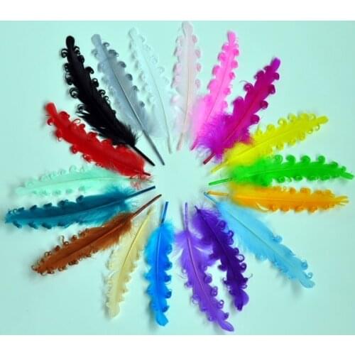 30pcs/lot 18colors Newborn Nagorie Curled Goose Feather For Baby Headbands Unfinished Curly Feathers For Girls Hair Accessories