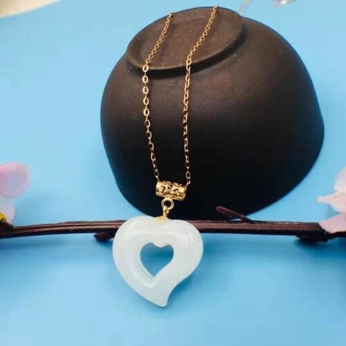 SHILOVEM 18k yellow gold natural white Jasper pendants Christmas Gift fine Jewelry plant wedding no necklace yzz151688hby