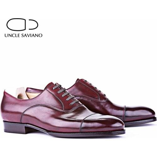 Uncle Saviano Oxford Wedding Dress Style Man Shoe Fashion Formal Office Handmade Shoes Business Designer Genuine Leather Shoes