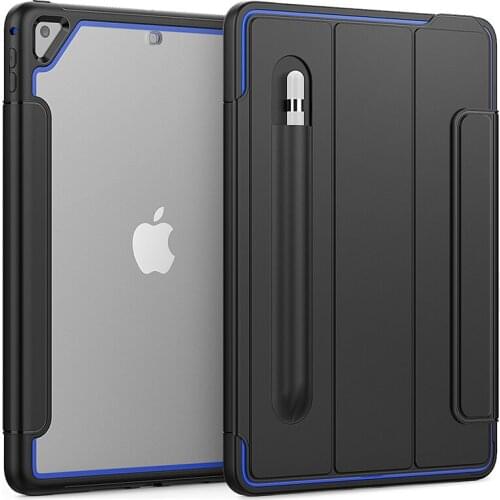 Ultra Slim TPU Leather Case with Pencil Slot for iPad 6th 9.7 Smart Cover for iPad 9.7 2017 5th Tablet+Pen