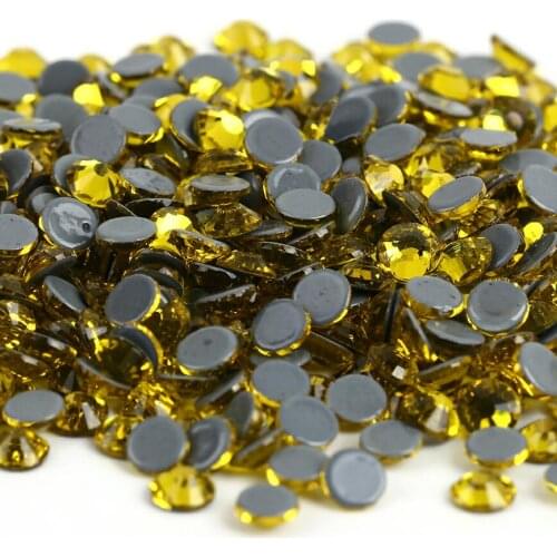 All sizes Citirine DMC Iron On Rhinestones/Flat Back Nail art Hot fix Crystal Rhinestones Strass Sewing & Fabric Garment stones