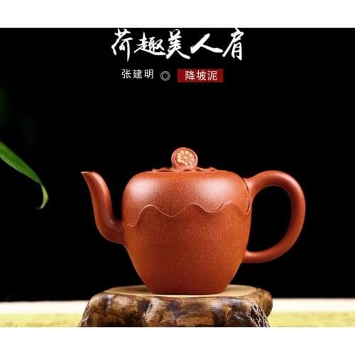 Yixing recommended manufacturers selling ore down slope mud HeCu beauty and zhang shoulder all hand teapot
