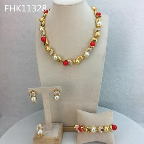 Yuminglai Dubai Fine Jewlery Fancy Rhinestone Jewelry Sets for Women FHK11328