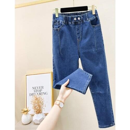 2020 New Plus Size Vintage Wide Leg Jeans Woman Loose Streetwear Jeans Stretch High Waist Boyfriend Jeans for Women HK413