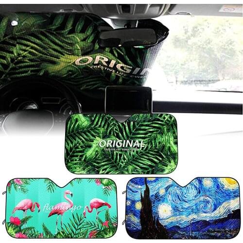 1Pcs Creative Car Cartoons Windshield Sun Visor Anti-UV Car Front Windscreen Protector Cover For Vehicle Interior Accessories