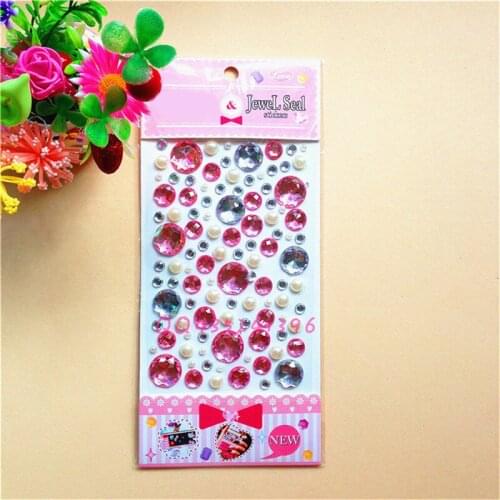1pc Round Style Self Adhesive Sticker Crystal Jewel Diamond Sticker DIY 3D Crystal Rhinestones Glitter Stickers Sent Randomly