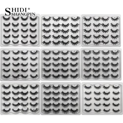 SHIDISHANGPIN 10 pairs Eye lashes Natural Long Faux 3D Mink Lashes Dramatic Volume Eyelash Extension False Eyelashes makeup tool