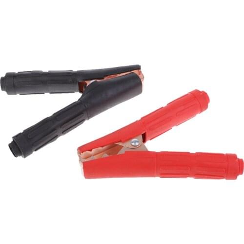 2 Piece 75mm Long Battery Alligator Clips, Black Red 1000A Insulated Battery Clip Clamp for Car Auto Vehicle