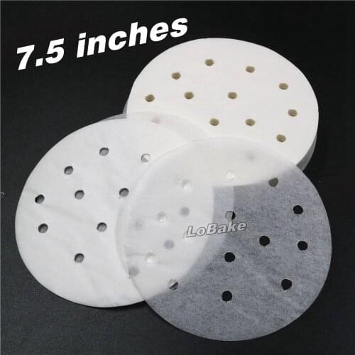 400pcs/pack) food grade 7.5 inches round steaming oil proof steamer paper mantou baozi placemat baking sheet kitchen tableware