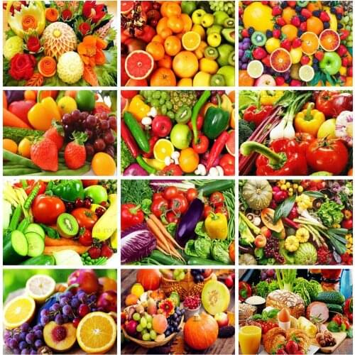 5D Diamond Painting Fruit and Vegetable Handmade Cross Stitch Diamond Embroidery Mosaic Art Vegetable Painting Home Decor