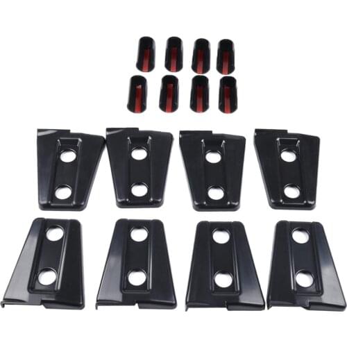8Pcs ABS Black Door Hinge Covers Trim For 18 Jeep Wrangler JK 4D Accessories