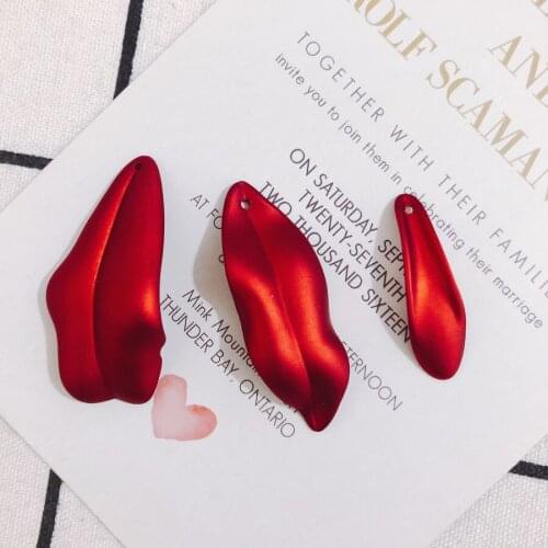 8 pieces / lot Exaggerated personality painted red petal earrings earrings accessories material Other