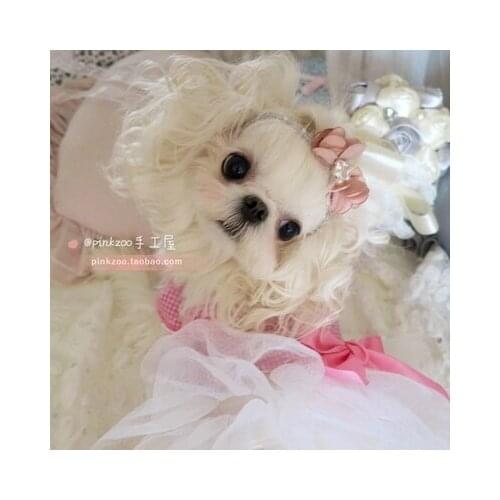 Pet hair dog accessories bow hairpin pearl bow clip pet accessories