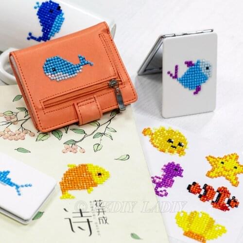 DIY Diamond Mosaic Sea Animals Diamond Painting For Kids Round Diamond Sticker Double Sided Adhesive Transparent Canvas