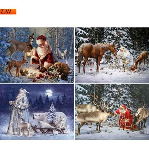 Diamond Painting Portrait Santa Claus Christmas Diamond Embroidery Full Square Mosaic Cross Stitch Kits Home Decor