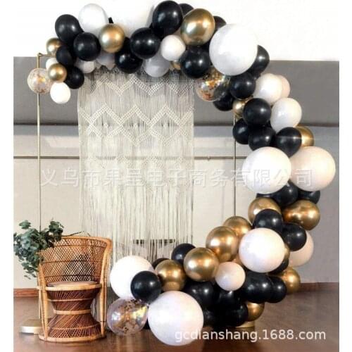 Black and white gold latex balloon chain set birthday wedding party decoration balloon set combination