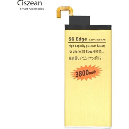 Ciszean 1x 3800mAh EB-BG925ABE Replacement Gold Battery For Samsung Galaxy S6 Edge G9250 G925F G925S G925A G925I G925V G925FQ