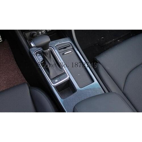 For KIA K5 Optima 2016 2017 2018 ABS Chromium carbon firber gear shift level platform frame accessories