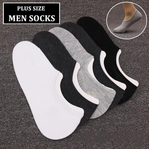 DOIAESKV Plus Size 3Pairs/lot Cotton Men Short Socks Solid Black White Cotton Breathable Business Socks Dress Male Low Cut Socks