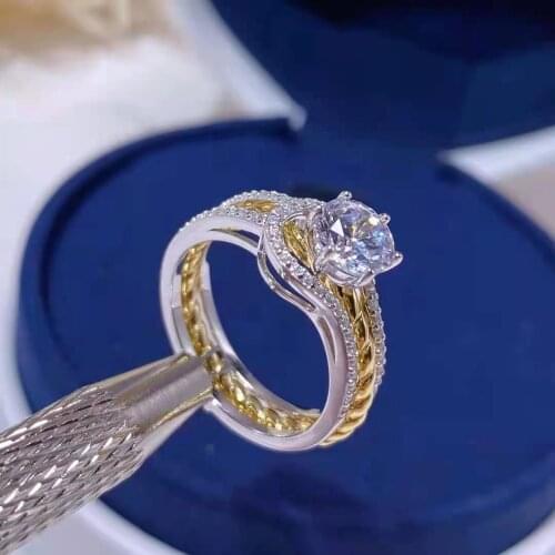 Hot Brand Pure 925 Sterling Silver Jewelry For Women Rings Wedding Hollow Out Design Engagement Geometric