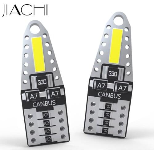 JIACHI 100PCS/Lot W5W T10 LED Bulbs Canbus 7020 SMD 2Chips 194 501 License Plate Lamp Car Interior Dome Lights DC12V Super White