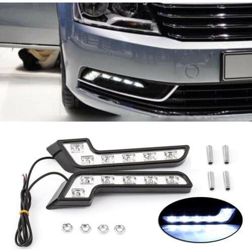 2pcs 12V L Shaped Driving Lamp Daytime Running Fog Light Durable Waterproof DRL Car LED Lamp