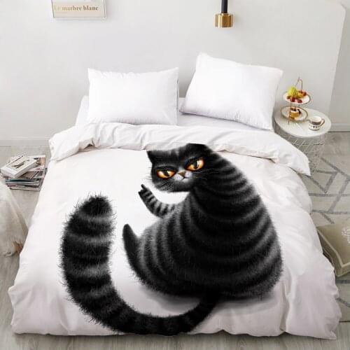 3D Duvet cover Quilt/Blanket/Comfortable Case Luxury Bedding 135 140x200 150x200 220x240 200x220 for Home animal Cat Turn around
