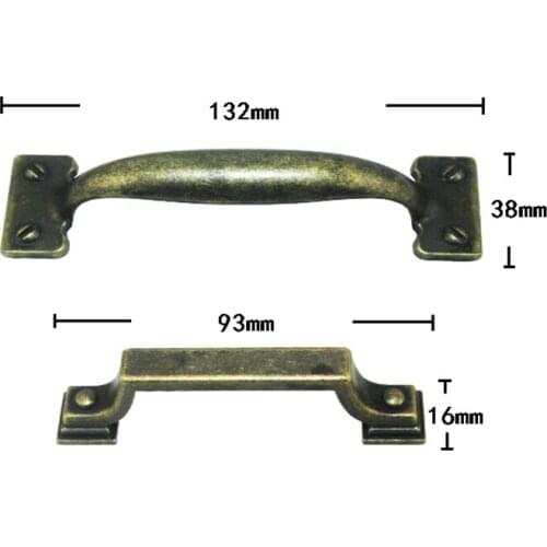 Bulk Alloy Kitchen Drawer Cabinet Door Bridge Handle Vintage Furniture Antique Wooden Box Case Cupboard European Pull Handles