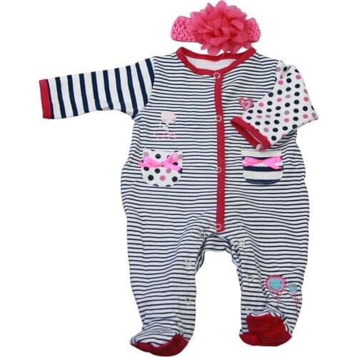 Cute Romper Headband Suit for 22 23 Inch Baby Reborn Newborn Dolls