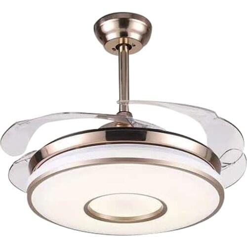 Concealed fan lamp ceiling fan household living room dining room ceiling bluetooth stereo with electric fan chandelier