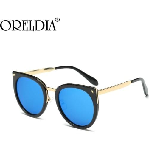 New Fashion Cat Eye Sunglasses Women Luxury Brand Design Mirror Lens Vintage Sun Glasses Rose Gold Metal UV400 Oculos