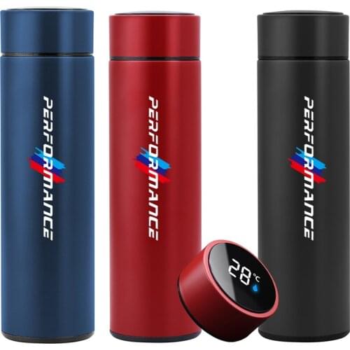 500ml Thermos Temperature Display Cup For BMW X1 X2 X3 X5 X6 G01 E46 F10 F20 F30 Performance Stainless Steel Vacuum Water Cup