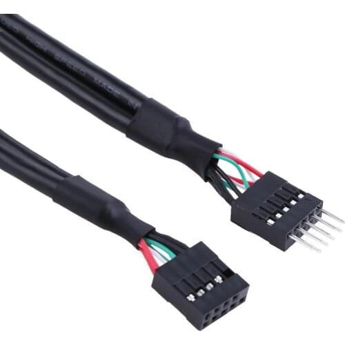 USB 2.0 9 Pin Male to 9 Pin Female Adapter Extension Cable USB2.0 9Pin M/F Multiplier Extension Cord Wire Line 50cm/19.68