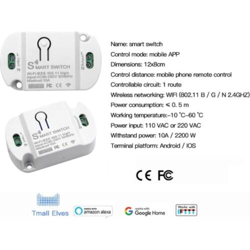 Mini Smart Switch Intelligent Timer Breaker Home Automation Modules Work With Alexa Google 10A Relay Module Dropshipping