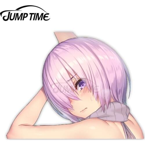 Jump Time Fate Grand Order Mash Kyrielight (Shielder) 20 9.7 Big Head Anime Peeker Vinyl Decal Waifu Kawaii Girl Car Stickers