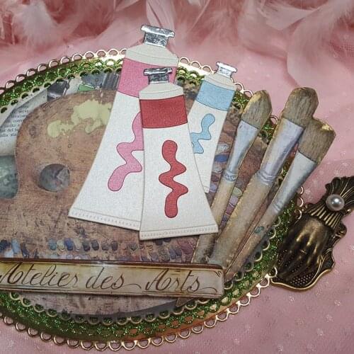 Cutting Dies Paint Tube Trio Scrapbook Cardmaking DIY Paper Craft Metal Stencil Surprise Creation